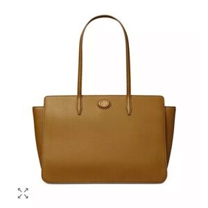 Tory Burch Robinson in Tan Pebbled Leather